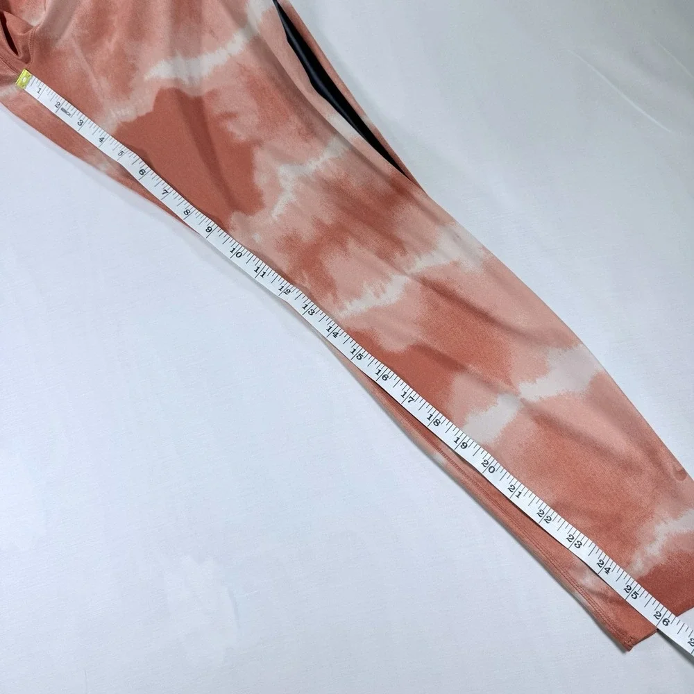 Women's Nike One Luxe Mid-Rise Full Length Orange Tie Dye Leggings Large NWOT